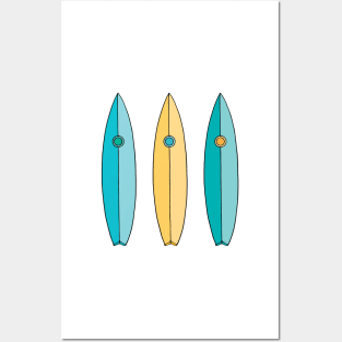 Cool Summer Surf Board Set Posters and Art